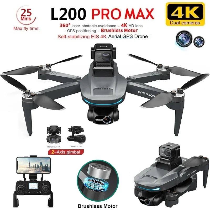 L200 PRO MAX Drone 4K 2-Axis P - Drone Gps Mount のレビューと価格