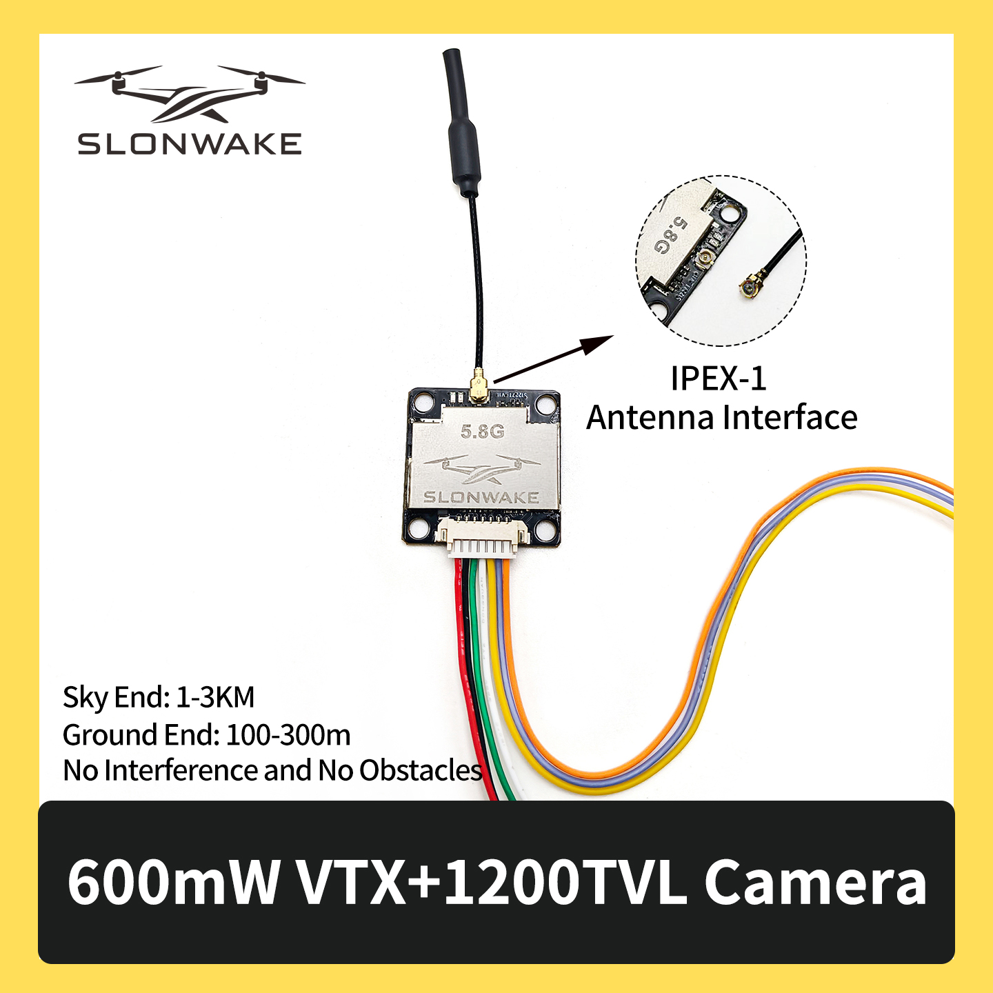 SLONWAKE 5.8G 600mW 7-24V FPV  - Drone Frame のレビューと価格
