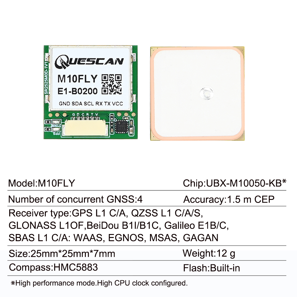 Quescan 25mm*25mm M10FLY 10Hz  - Drone Compass のレビューと価格