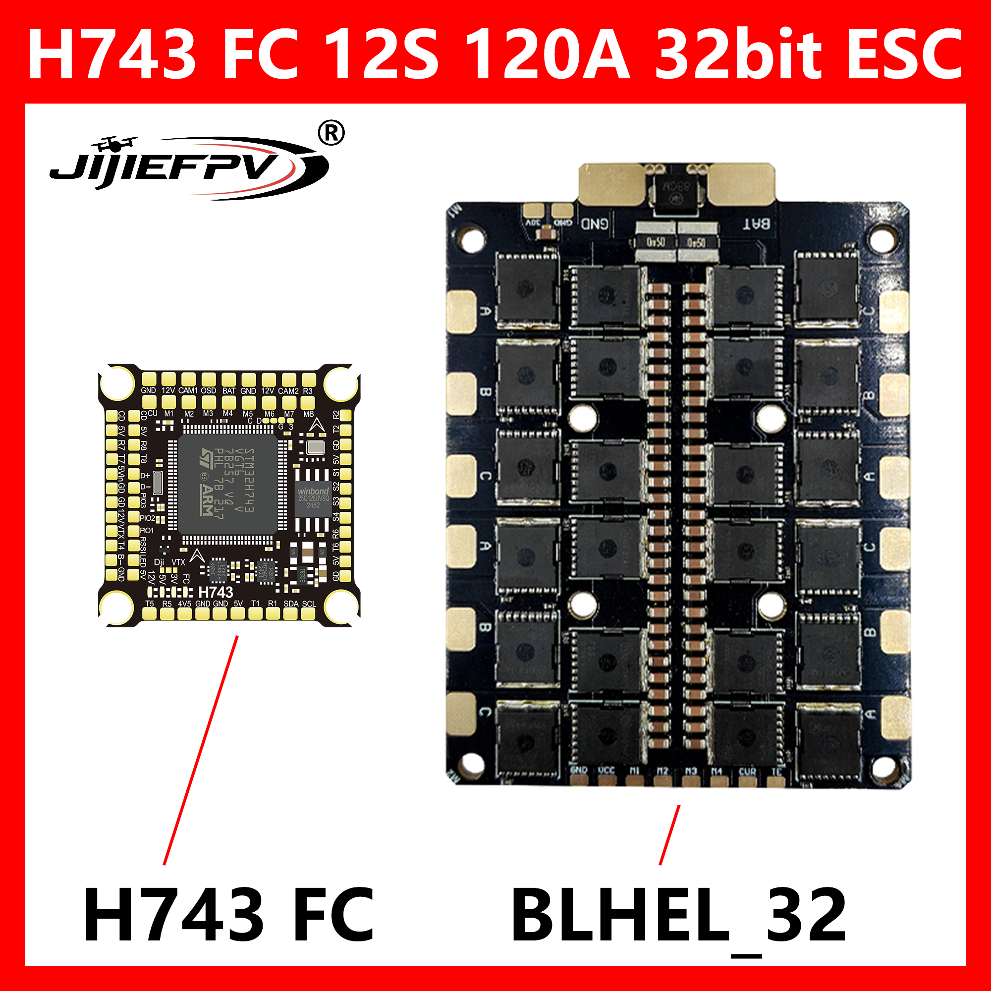 JIJIEFPV BLHEL_32 12S 120A 32b - Drone Power Distribution Board のレビューと価格