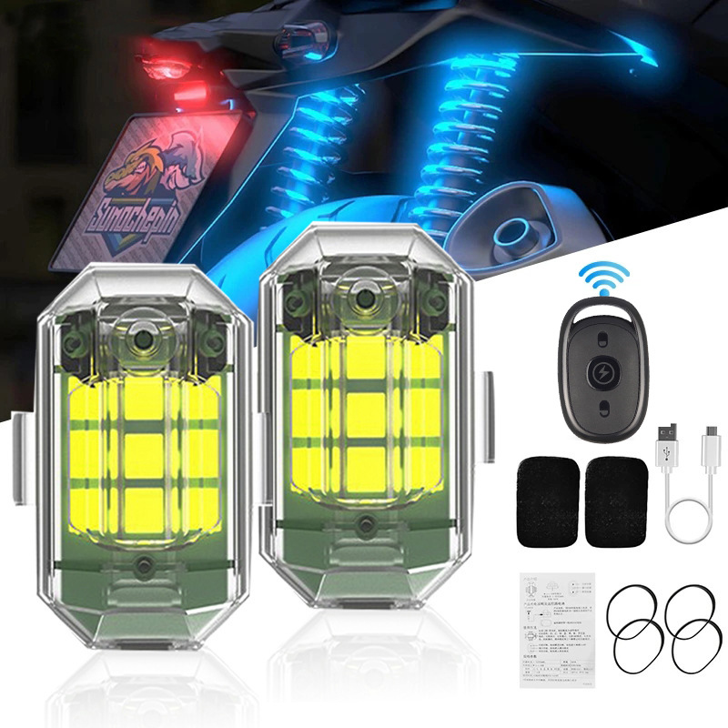 1/2/4Pc Remote Motorcycle Ligh - Drone Led Light のレビューと価格